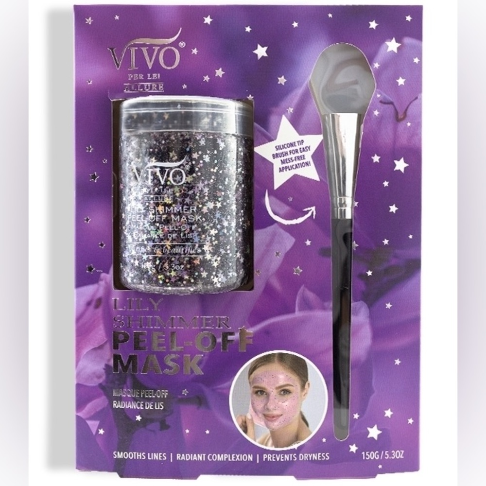 Lily Shimmer Peel-Off Mask with Silicone Brush
